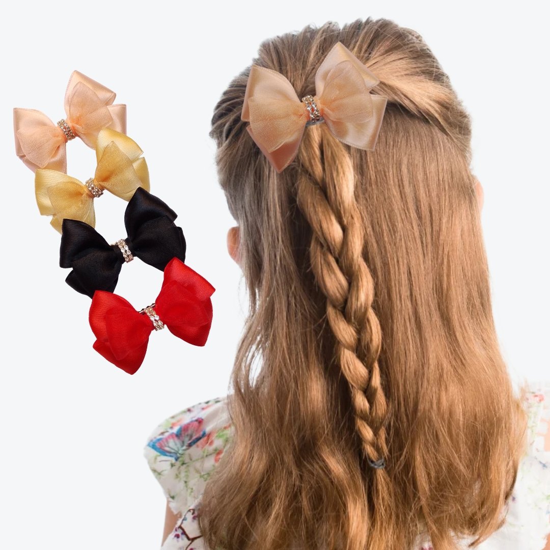 triple layer small bow ( Pack of 4 )